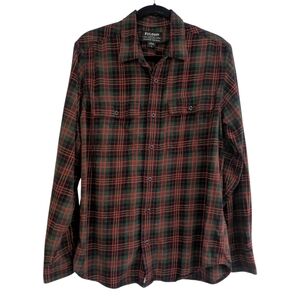 Filson Pine Copper Plaid Flannel Button Shirt